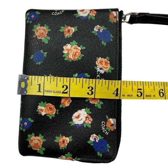 Coach Floral Print Leather Wristlet - Picture 5 of 8